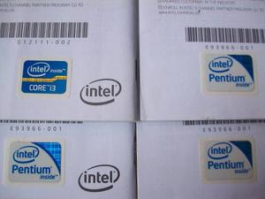 Stickers Procesadores Intel.elija El Suyo