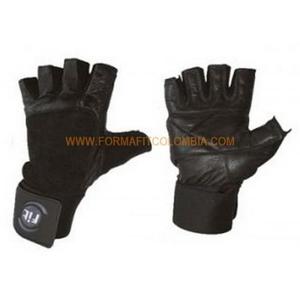 guantes en cuero sintetico muñequera sport fitness -