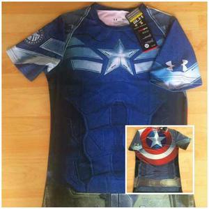 Camiseta Under Armour Compression/gimnasio/marvel/heroes