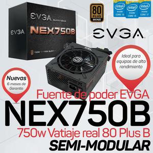 Fuente Evga Nex750b 750w 80 Plus Bronce Semimodular Sellada