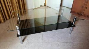 Mesa de Vidrio Transparente Y Negro - Medellín