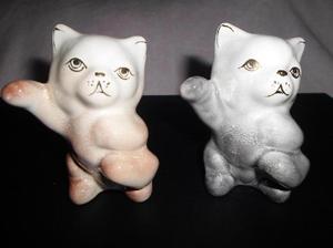 duo gatos en porcelana decoracion - Cali