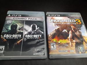 Juegos de Ps3 Call of duty Black Ops 1 y Uncharted 3