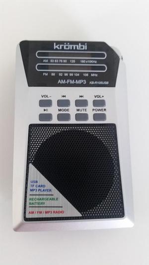 Radio Krombi AMFMMP3 KBR105 USB Recargable Nuevos garantia