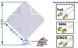 Antena Wifi Modem Internet 3g 4g Lte Sma Crc9 Ts9 35dbi