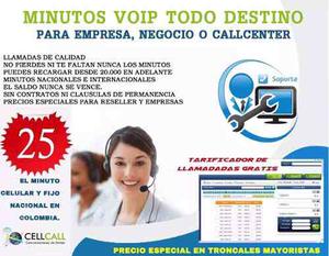 Minuto Voip Celular Y Fijo Nacional$ 25 Para, Callcenter