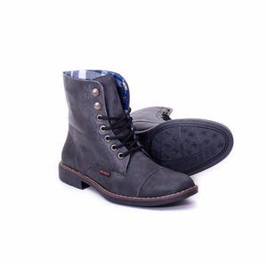 Botas Para Hombre En Cuero Borcegas Negro