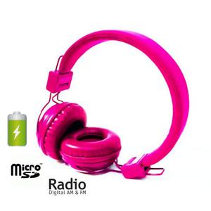 Audífono Mp3 Radio Fm Wiit Sound Mrh -  Rosado