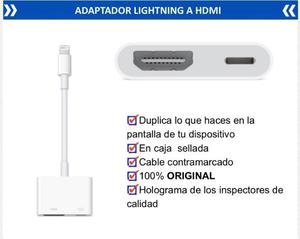 Adaptador Ipad Air,mini, Iphone 5 6 Plus,touch 6 Hdmi Apple