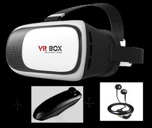 Gafas de Realidad Virtual Vr Box control remoto y audifonos.