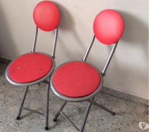 2 sillas plegables color roja