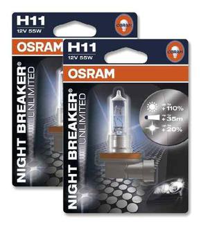 Bombillos X2 Osram H11 Night Breaker Unlimited 12v 55w