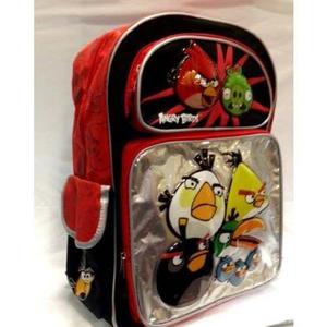 Morral Rovio Angry Birds 16 Black & Red Backpack For Kids