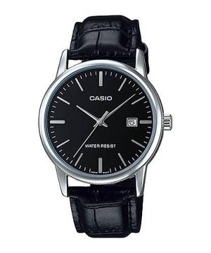 Reloj Casio Mtp_v002l_1a Cuero Negro Hombre