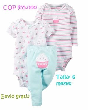 Carter´s Set 3 Y 4 Piezas Bebe Niña 6 Y9 Meses Nuevo