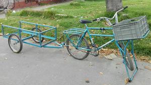 Bicicleta de Carga con Remolque Y Carro