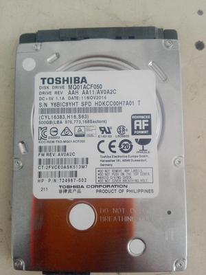 DISCO TOSHIBA DE 500 G PARA PORTATIL CASI NUEVO