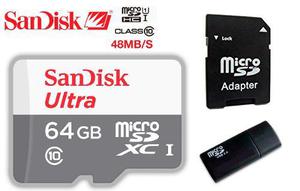 Memoria Micro Sd Sandisk Ultra 64gb Xc Uhs-i Clase 10 48mbs