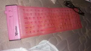 Teclado Flexible Rosa Unitec