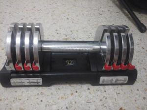 vendo mancuernas dos de 10 lb y na ajustable de maximo 25 lb