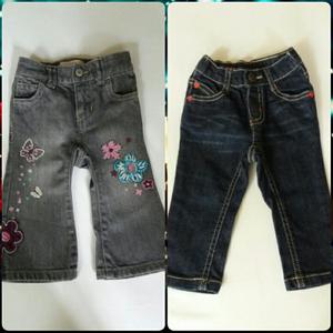 2 Jeans para Bebe Niña Talla 6 a 12 Meses Marcas Americanas