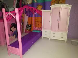 Combo Barbie Cama Closet Y Casita