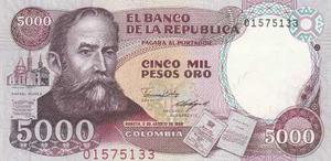 Billete De Colombia Antiguo De  Pesos  Nuñez