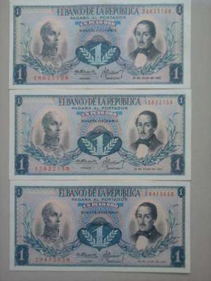 Billetes 1 Peso Colombia 20 De Julio 