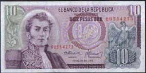 Colombia, 10 Pesos 20 Jul  Con Hilo De Seg Bgw194