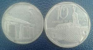Cuba Duo De Monedas De 5 Y 10 Centavos