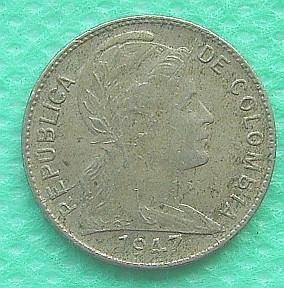 Moneda Colombia 1 Centavo  Escasa Nice Detailed Grade