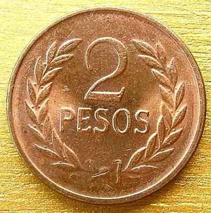 Moneda Colombia 2 Pesos  Brillante # 1