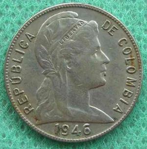 Moneda Colombia 5 Cent  Variante Puntos Fecha Pequeña