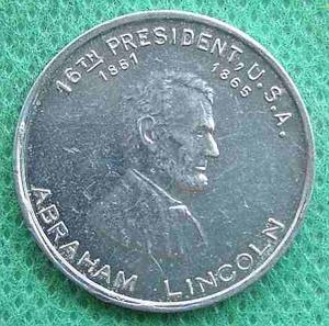 Moneda Token Ficha Usa Abraham Lincoln