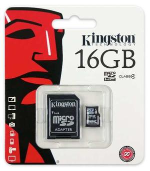 Tarjeta Memoria Micro Sd Hc Kingston 16gb + Adaptador Sd