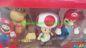 6 Figuras de Mario Luigi Princesa Honguito Yoshi y Donkey