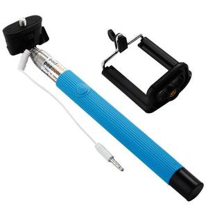 Monopod Soporte Selfies Con Cable Integrado +disparador Azul