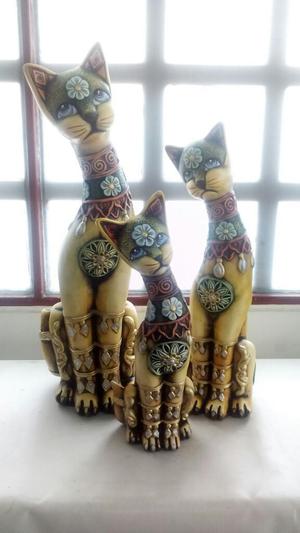 Juego de Gatos en Ceramica
