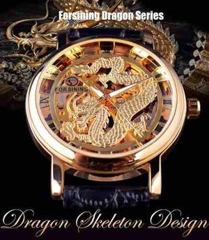 Reloj Forsining Edición Dragón Skeleton Cuero 100%