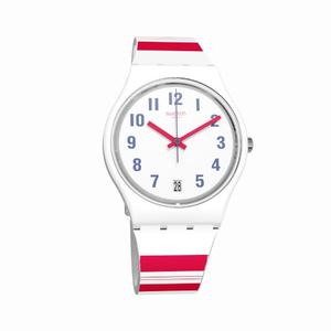 Reloj Swatch Gw407 Silicon Rojo Y Blanco Mujer