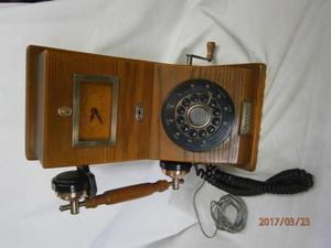 TELEFONO PARED MADERA IMITACION ANTIGUO DIGITAL FUNCIONAL