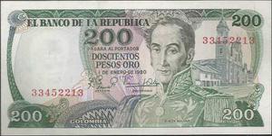 Colombia, 200 Pesos 1 Ene  Bgw347