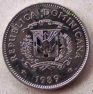 Moneda Rep Dominicana 5 Centavos  Tambores # 2