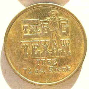 Moneda Token Ficha Usa The Big Texan Free 72 Oz Steck