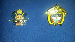 Pines Hard Rock Y Escudo De Colombia Nuevos