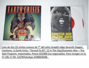 Lote Vinilos 7 pulgadas Straight Edge Earth Crisis