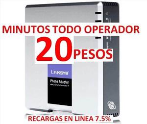 Minutos Voip $ 20 Pesos A Todo Operador