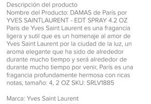 Perfume Paris Yves Saint Laurent Mujer