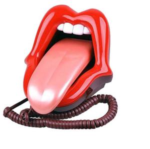 Teléfono Fijo Alámbrico Rolling Stones Boca Lengua - Rojo