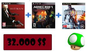 Hitman Absolution, Minecraft, Battlefield 4 PARA PS3